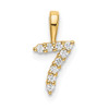 14k Yellow Gold Diamond Number 7 Pendant