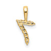 14k Yellow Gold Diamond Number 7 Pendant