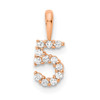 14k Rose Gold Diamond Number 5 Pendant