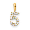 14k Yellow Gold Diamond Number 5 Pendant