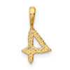 14k Yellow Gold Diamond Number 4 Pendant