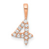 14k Rose Gold Diamond Number 4 Pendant