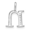 14K White Gold Diamond Lower Case Letter N Initial Pendant PM8366N-002-WA