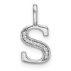 14K White Gold Diamond Lower Case Letter S Initial Pendant PM8366S-003-WA