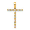 14k Yellow Gold Diamond Letter T Initial Pendant