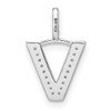 14K White Gold Diamond Lower Case Letter V Initial Pendant PM8368V-006-WA