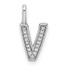 14K White Gold Diamond Letter V Initial Pendant PM8367V-005-WA