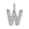 14K White Gold Diamond Letter W Initial Pendant PM8367W-009-WA