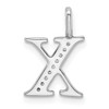 14k White Gold Diamond Initial X Pendant