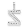 14K White Gold Diamond Lower Case Letter Z Initial Pendant PM8368Z-007-WA