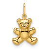 14k Yellow Gold Polished Puffed Teddy Bear Pendant