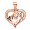 Pink Sterling Silver CZ Mom Heart Pendant