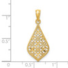 14k Yellow Gold Diamond-cut Dangle Pendant