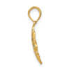 14k Yellow Gold w/Rhodium and Diamond-cut Filigree Flower Pendant
