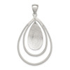 Sterling Silver Polished & Textured Teardrop Pendant