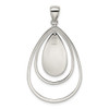 Sterling Silver Polished & Textured Teardrop Pendant