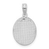 Sterling Silver Polished/Textured Fleur de Lis Medium Oval Pendant