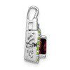 14k White Gold Garnet/Peridot/Diamond Pendant