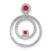 14k White Gold Ruby and Diamond Circles Pendant