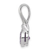 Sterling Silver Rhodium-plated CZ and Amethyst Pendant