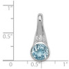 Sterling Silver Rhodium-plated w/CZ and Blue Topaz Pendant