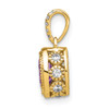 14k Yellow Gold Oval Amethyst and Diamond Pendant