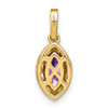 14k Yellow Gold Marquise Amethyst and Diamond Pendant