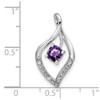 14k White Gold Amethyst and Diamond Pendant PM7035-AM-003-WA