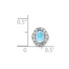 14k White Gold Diamond and Cabochon .73ctw Blue Topaz Pendant