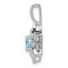 Sterling Silver Rhodium-plated Diamond & Light Blue Topaz Pendant QP3069BT