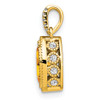 14k Yellow Gold Marquise Citrine and Diamond Pendant