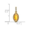 14k Yellow Gold Marquise Citrine and Diamond Pendant