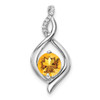 14k White Gold Citrine and Diamond Pendant PM7057-CI-004-WA