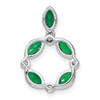 14k White Gold Emerald and Diamond Pendant PM7206-EM-005-WA
