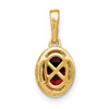 14k Yellow Gold Oval Garnet and Diamond Pendant