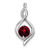 14k White Gold Garnet and Diamond Pendant PM7057-GA-004-WA