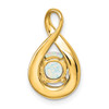 14k Yellow Gold Created Opal and Diamond Pendant