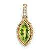 14k Yellow Gold Marquise Peridot and Diamond Pendant