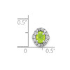 14k White Gold Diamond and Cabochon .78ctw Peridot Chain Slide Pendant