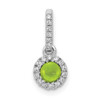 14k White Gold Diamond and Cabochon .47ctw Peridot Pendant