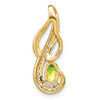14k Yellow Gold Peridot and Diamond Swirl Pendant