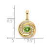 14k Yellow Gold Round Peridot and Diamond Pendant