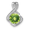 14k White Gold Peridot and Diamond Pendant PM7058-PE-006-WA