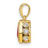 14k Yellow Gold Pear Ruby and Diamond Pendant