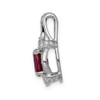 14k White Gold 1/5ctw. Diamond and 1.10ct Ruby Pendant