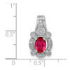 14k White Gold 1/5ctw. Diamond and 1.10ct Ruby Pendant