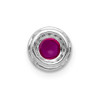 14k White Gold Diamond and Cabochon .38ctw Ruby Halo Chain Slide Pendant
