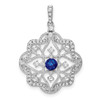 14k White Gold Sapphire and Diamond Pendant PM7198-SA-038-WA