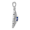 14k White Gold Sapphire and Diamond Pendant PM7198-SA-038-WA