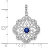 14k White Gold Sapphire and Diamond Pendant PM7198-SA-038-WA